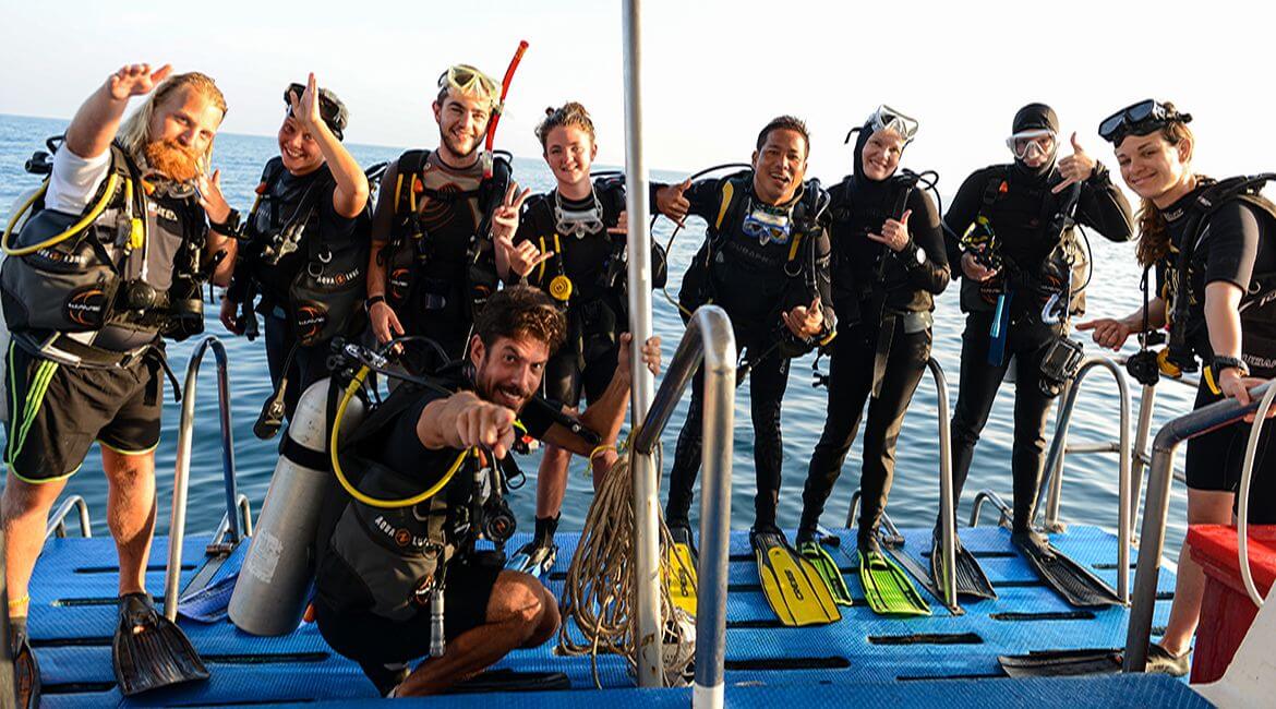 divers on the dive deck